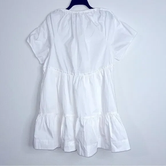 Tanya Taylor Amaria Ruffle Poplin A-Line Dress, New, Size XL